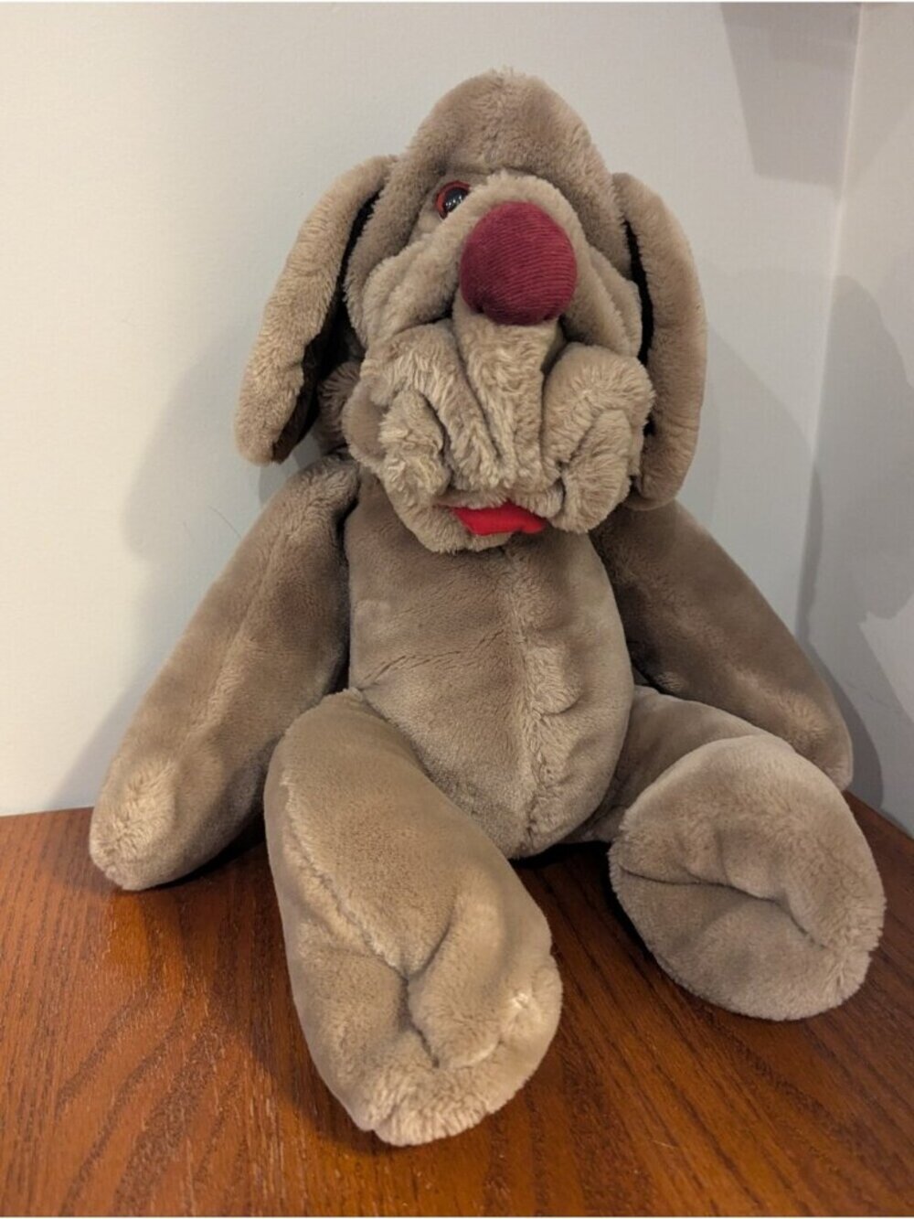 Wrinkles Dog Puppet vintage stuffed Toy Dog By Ganz 20"